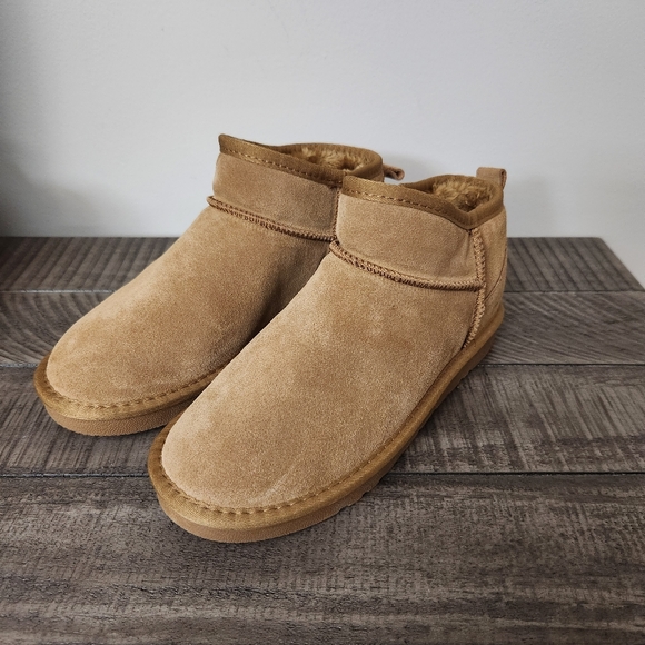 Suede Ankle Winter Classic Boot Fur Lined Brown Women's 37 US 6.5 or 7 - Picture 3 of 7